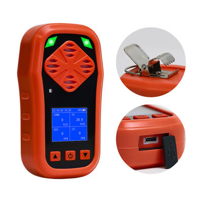 CE taşınabilir çoklu gaz dedektörleri 4 in 1 LCD ekran / şarj edilebilir lityum pil ile