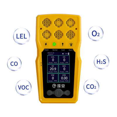 El taşınabilir çoklu gaz dedektörü CH4 Co O2 H2S VOC CO2 gaz dedektörü