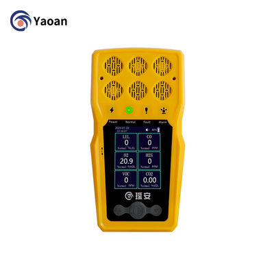CE ATEX 6 in 1 taşınabilir gaz dedektörü CO CO2 H2S CL2 NH3 CH4 NO2 H2 çoklu gaz dedektörü
